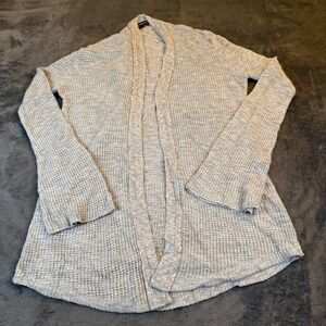 EXPRESS Gray Waffle Knit Open Front Cardigan Sweater Petite Womens XS